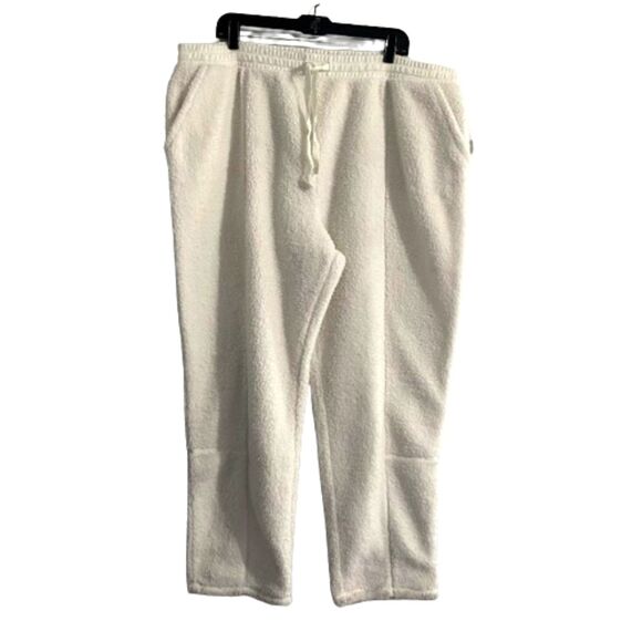 NWT BP Drawstring Waist Fleece Joggers Ivory White Lounge Plus Size 2X - Picture 2 of 8